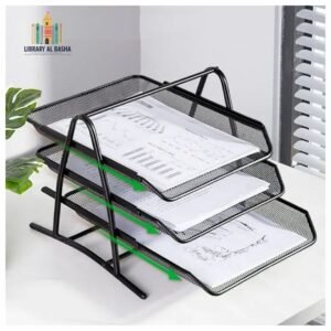 Corbeille à courrier en métal – 3 niveaux | Organisateur de bureau professionnel
