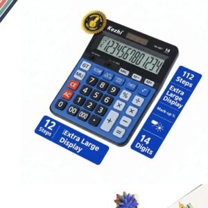 Calculatrice KEZHI GX-140T – Écran large 14 chiffres, solaire