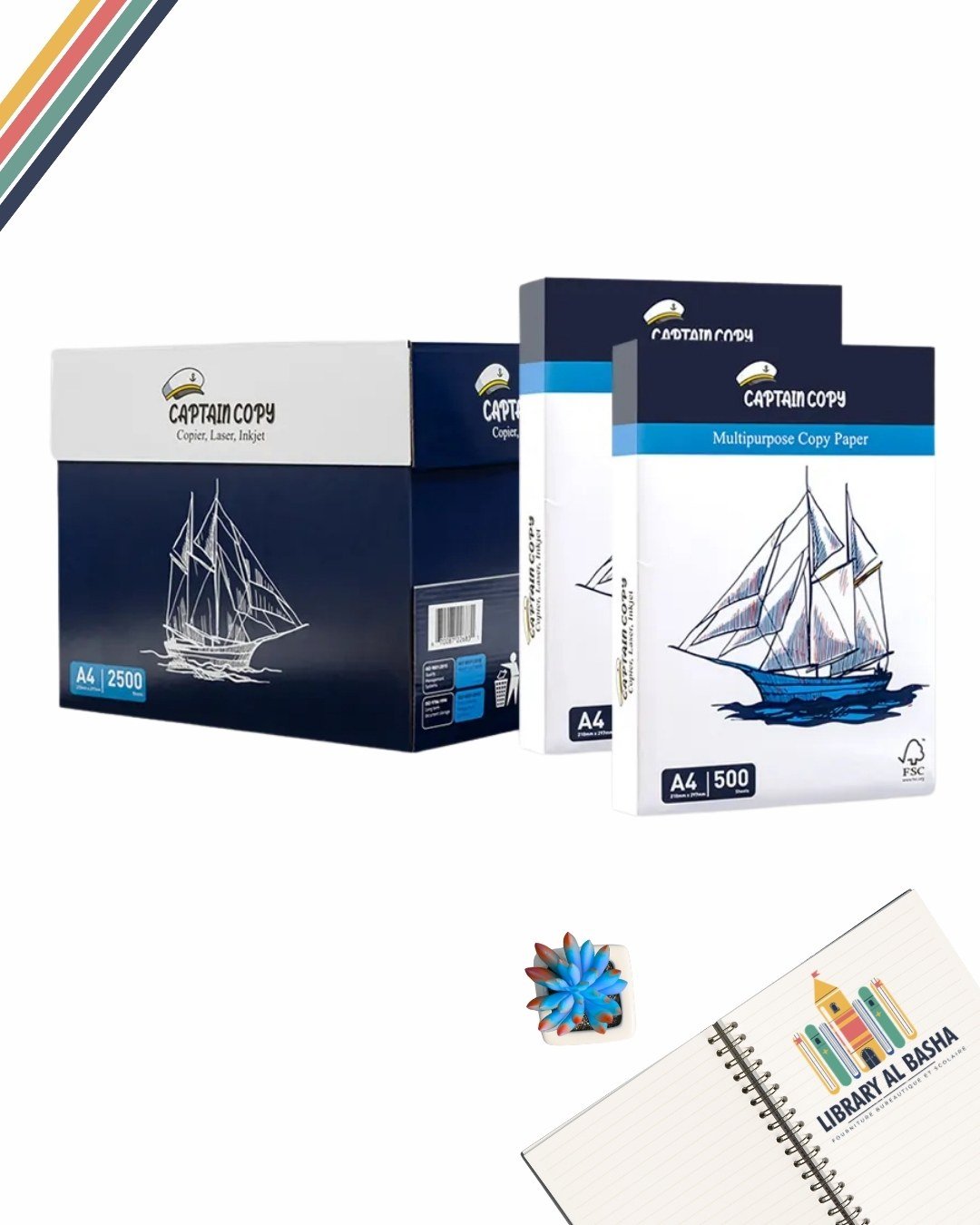 Ramette papier A4 80g Captain Copy 500 feuilles