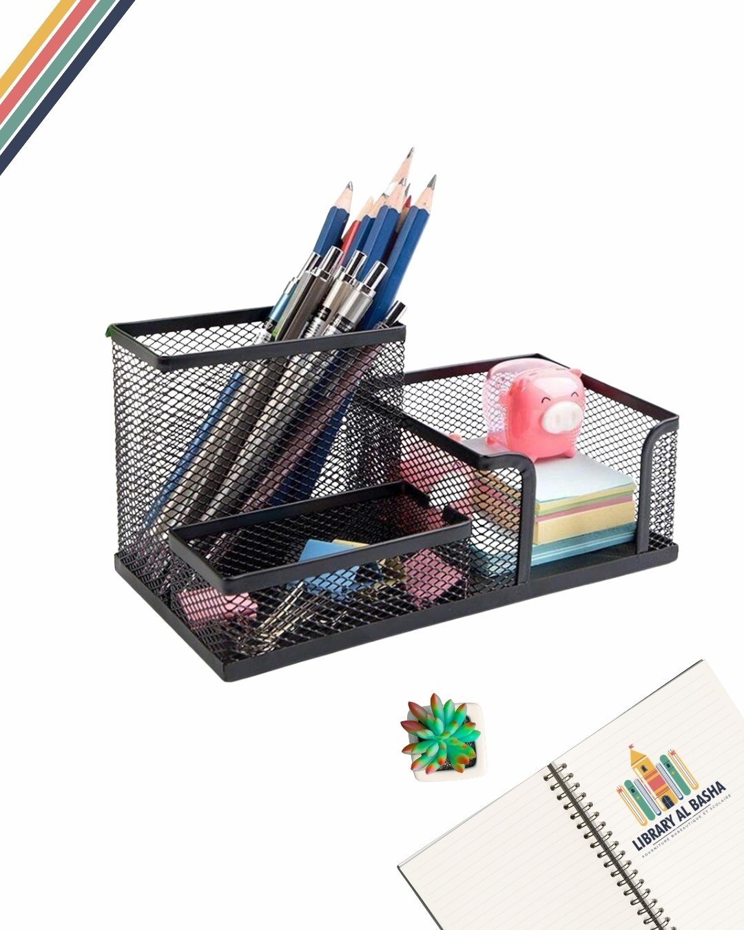 Organisateur de bureau en métal grillagé